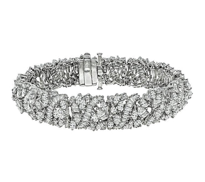 Estate 13.00ct Diamond Platinum Bracelet