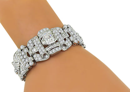 Estate 12.20ct Diamond Platinum Bracelet