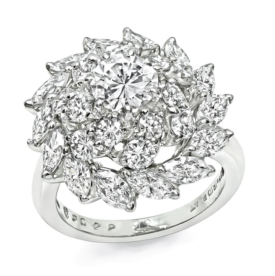 Estate 2.50ct Diamond Platinum Cocktail Ring