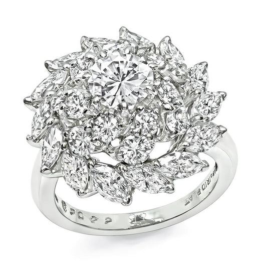 Estate 2.50ct Diamond Platinum Cocktail Ring