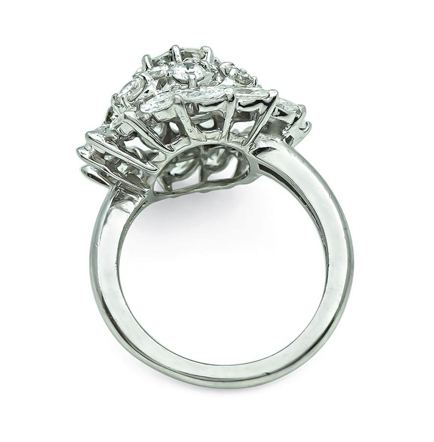 Estate 2.50ct Diamond Platinum Cocktail Ring