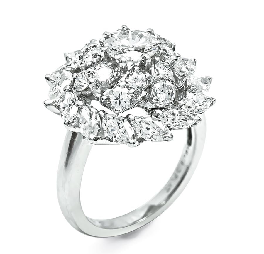 Estate 2.50ct Diamond Platinum Cocktail Ring