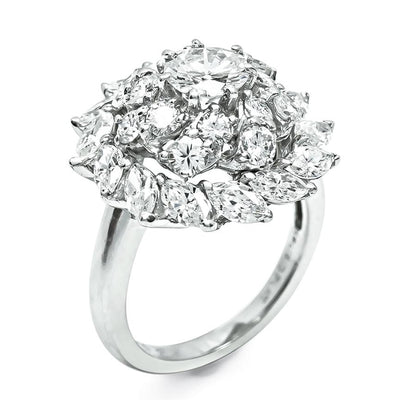 Estate 2.50ct Diamond Platinum Cocktail Ring