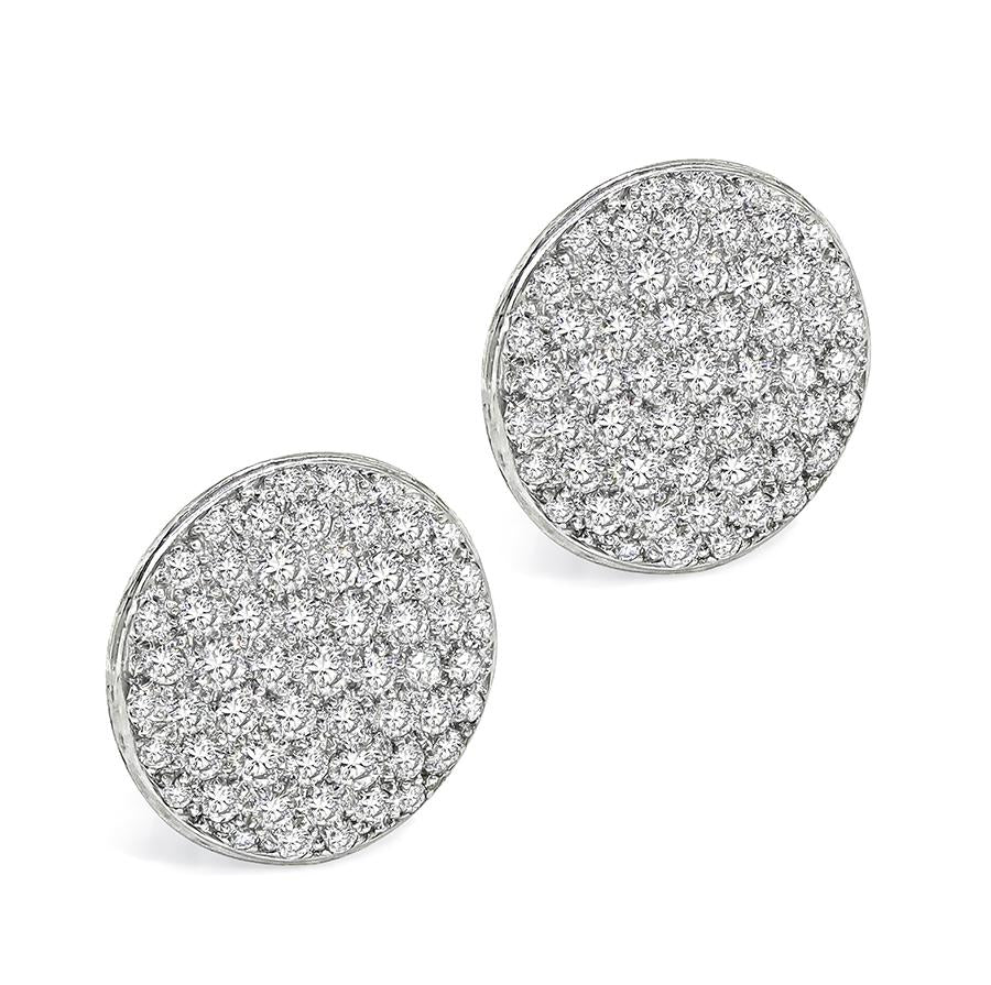 Estate 2.50ct Diamond Platinum Circle Earrings