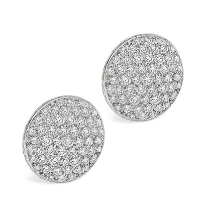 Estate 2.50ct Diamond Platinum Circle Earrings