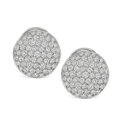 Estate 2.50ct Diamond Platinum Circle Earrings
