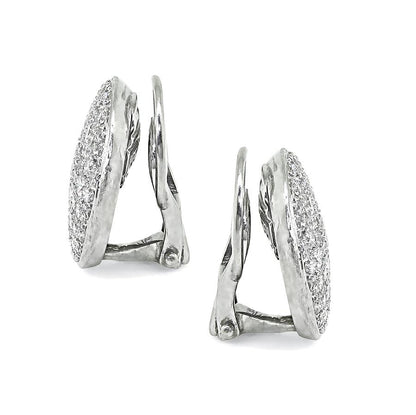 Estate 2.50ct Diamond Platinum Circle Earrings