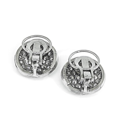 Estate 2.50ct Diamond Platinum Circle Earrings