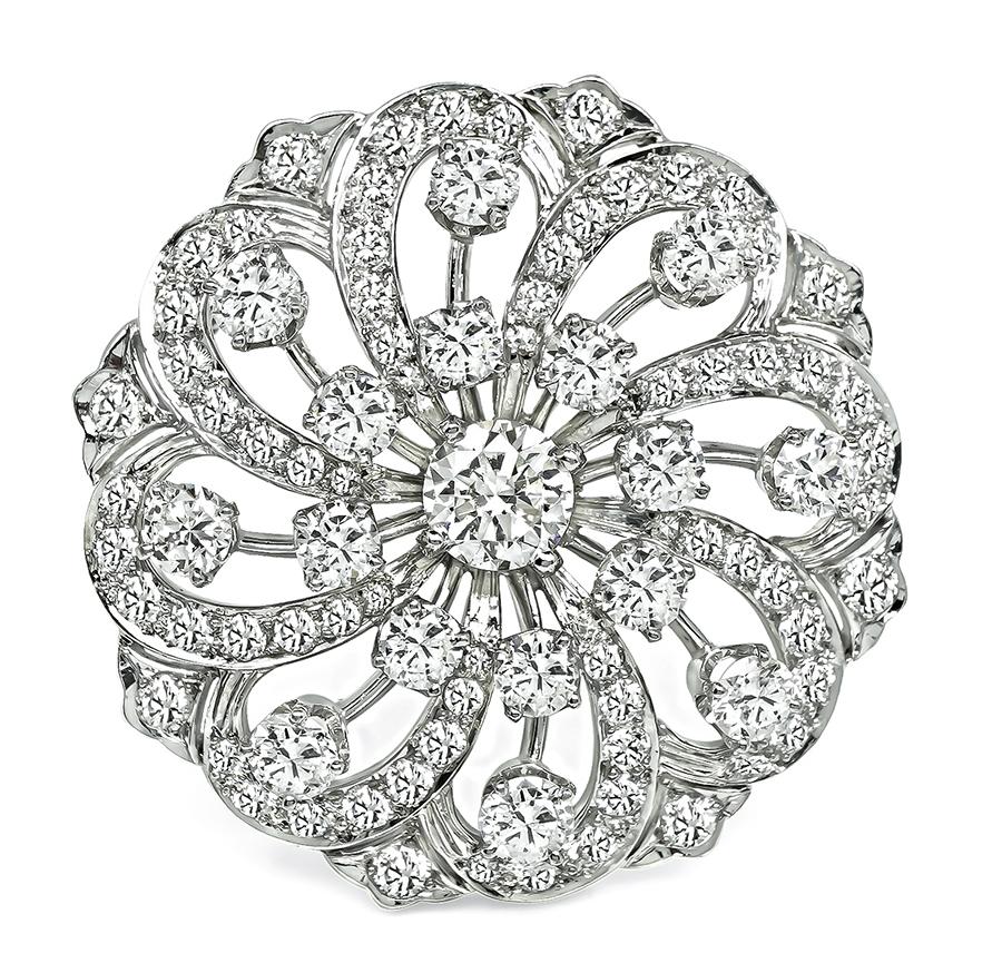 Estate 6.50ct Diamond Pin / Pendant