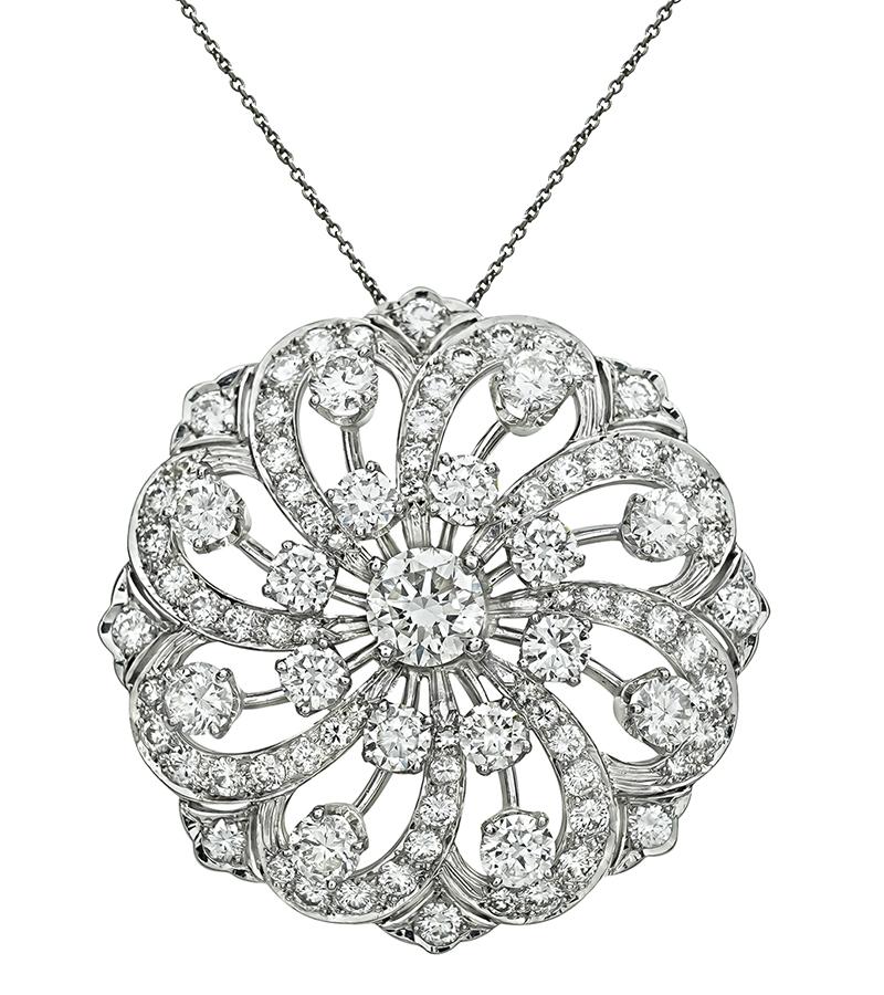 Estate 6.50ct Diamond Pin / Pendant