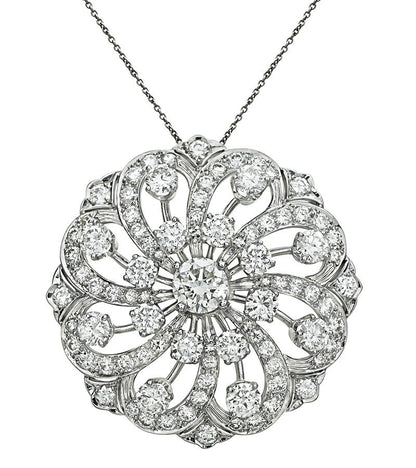 Estate 6.50ct Diamond Pin / Pendant