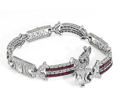 Sophia D 2.50ct Diamond 2.80ct Ruby Platinum Bracelet