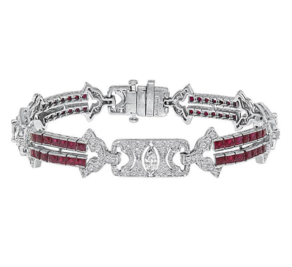 Sophia D 2.50ct Diamond 2.80ct Ruby Platinum Bracelet