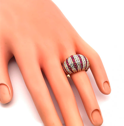 Estate 1.86ct Diamond 2.67ct Ruby Gold Ring