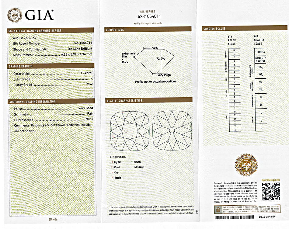 1950s GIA Certified 1.12ct Diamond 1.50ct Diamond 6.69ct Ceylon Sapphire Pin