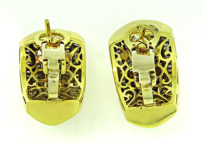 Estate 3.50ct Diamond 1.40ct Sapphire Gold Earrings