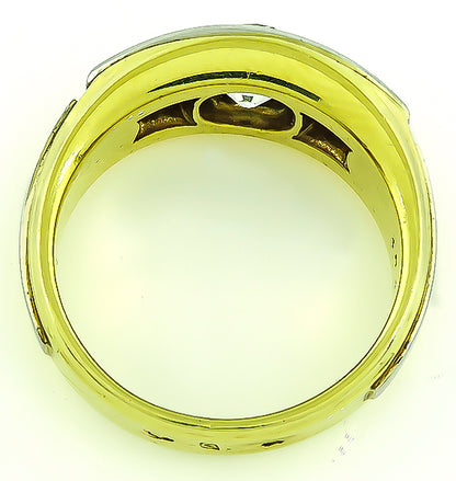 Estate 1.15ct Diamond 0.60ct Sapphire Men's Ring