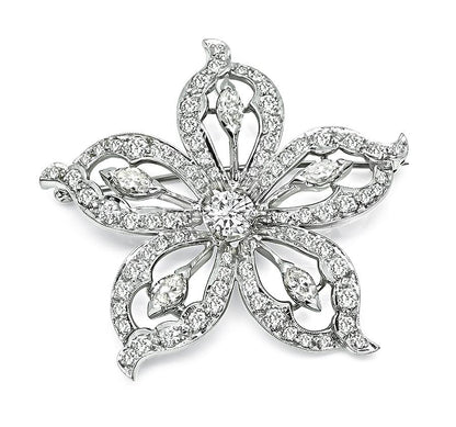 1950s 3.15cttw Diamond Platinum Star Pin / Pendant