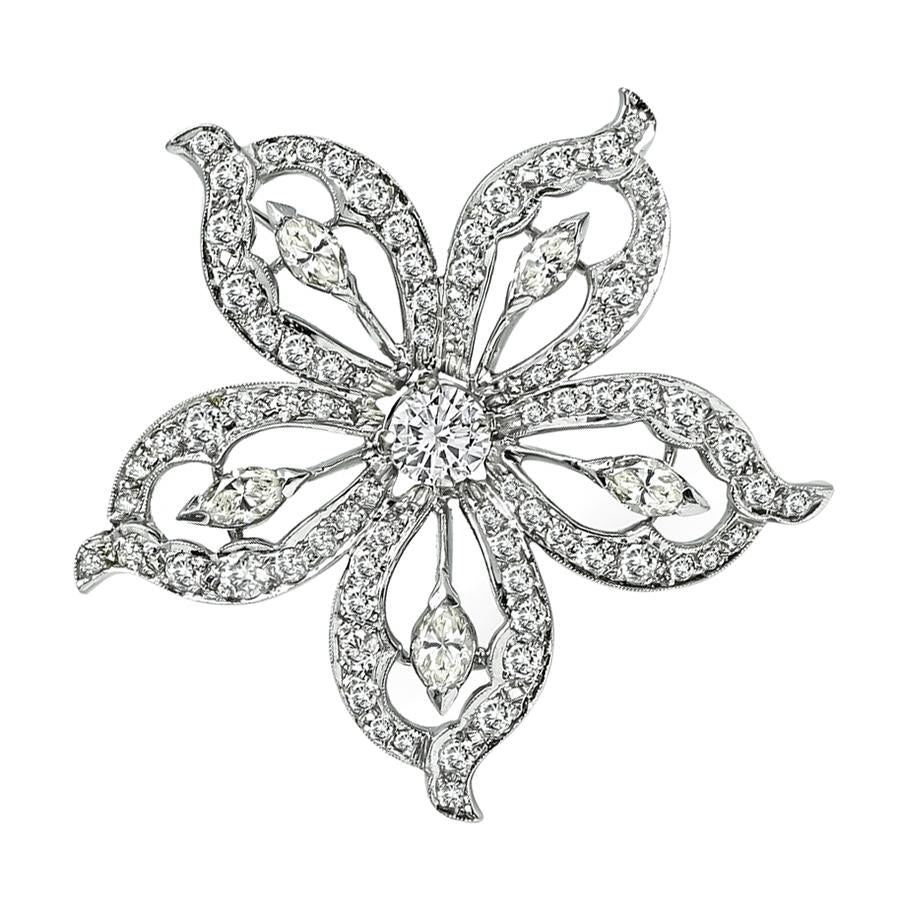 1950s 3.15cttw Diamond Platinum Star Pin / Pendant