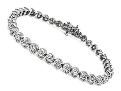 Estate 4.50ct Diamond Gold Tennis Bracelet