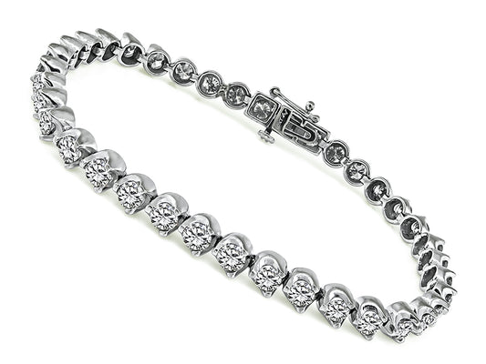 Estate 4.50ct Diamond Gold Tennis Bracelet