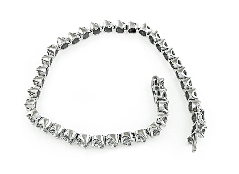 Estate 4.50ct Diamond Gold Tennis Bracelet