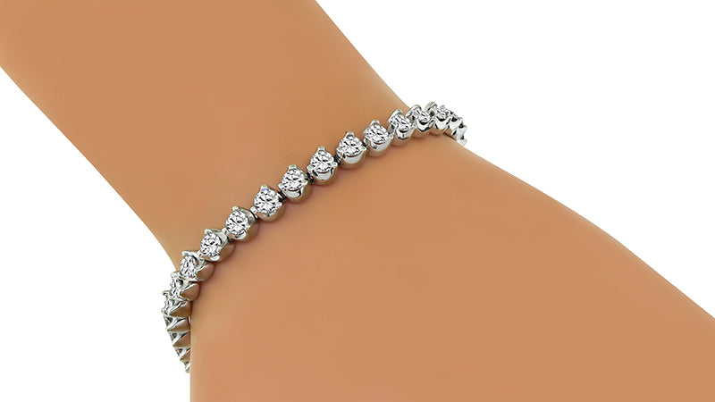 Estate 4.50ct Diamond Gold Tennis Bracelet