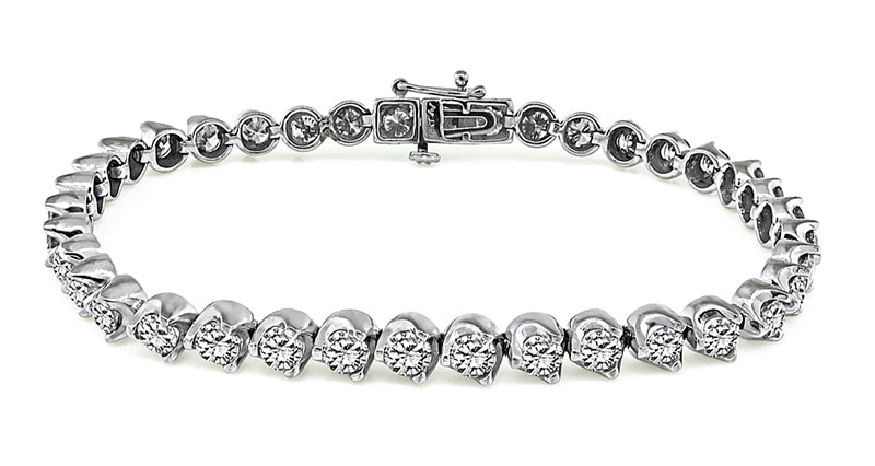 Estate 4.50ct Diamond Gold Tennis Bracelet