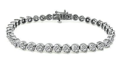 Estate 4.50ct Diamond Gold Tennis Bracelet