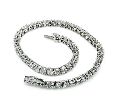 Estate 4.50ct Diamond 14k White Gold Tennis Bracelet