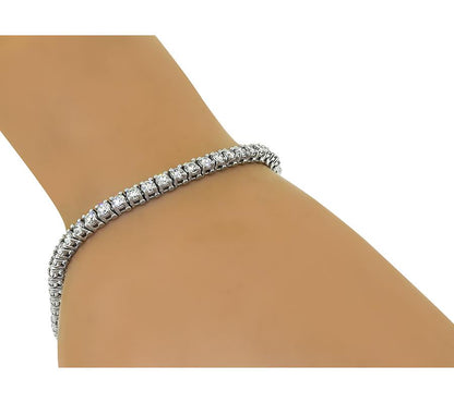 Estate 4.50ct Diamond 14k White Gold Tennis Bracelet