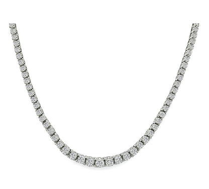 Estate 12.00ct Diamond 14k White Gold Tennis Necklace
