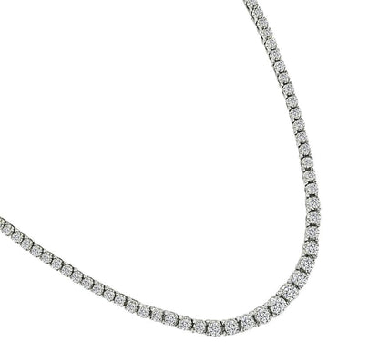 Estate 12.00ct Diamond 14k White Gold Tennis Necklace