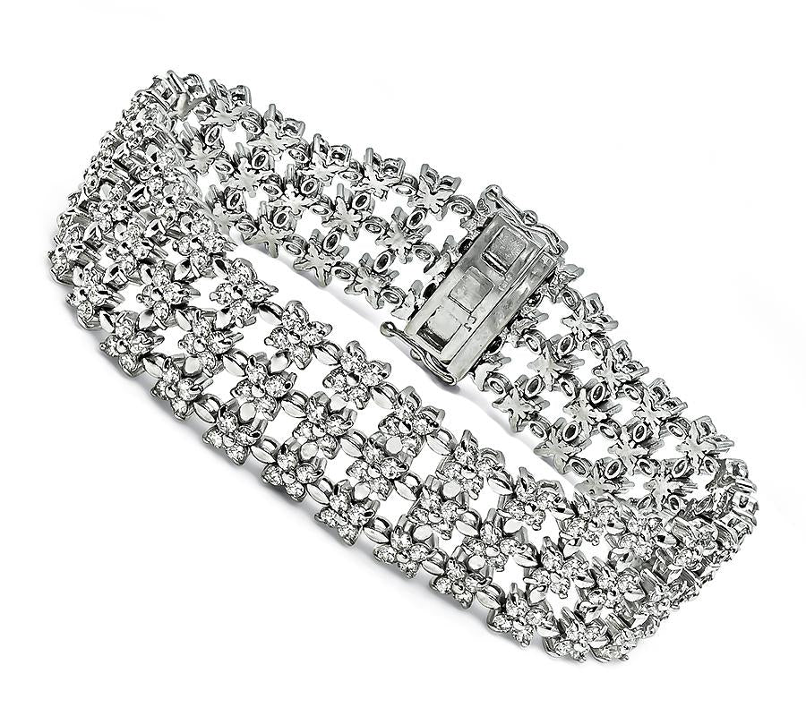 Estate 10.00ct Diamond Gold Bracelet