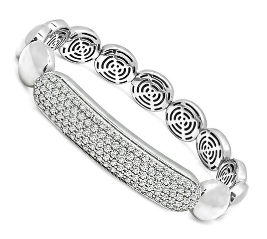 Estate 3.00ct Diamond Gold Flexible Bangle