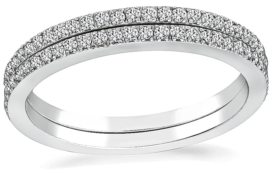 Estate 0.70ct Diamond Eternity Wedding Band Set