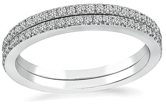 Estate 0.70ct Diamond Eternity Wedding Band Set