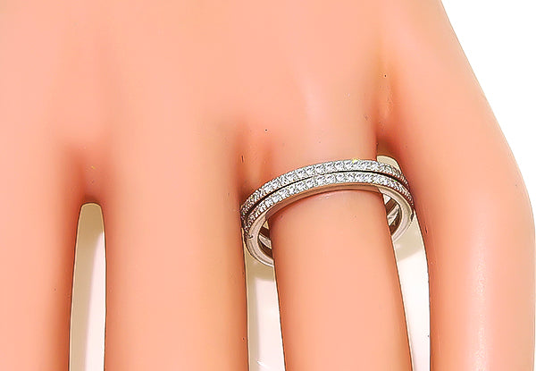 Estate 0.70ct Diamond Eternity Wedding Band Set