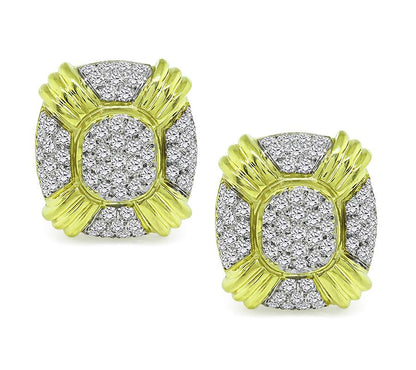 4.75ct Diamond Yellow and White Gold Earrings
