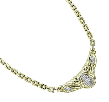 Estate 2.00ct Diamond 14k Yellow Gold Necklace