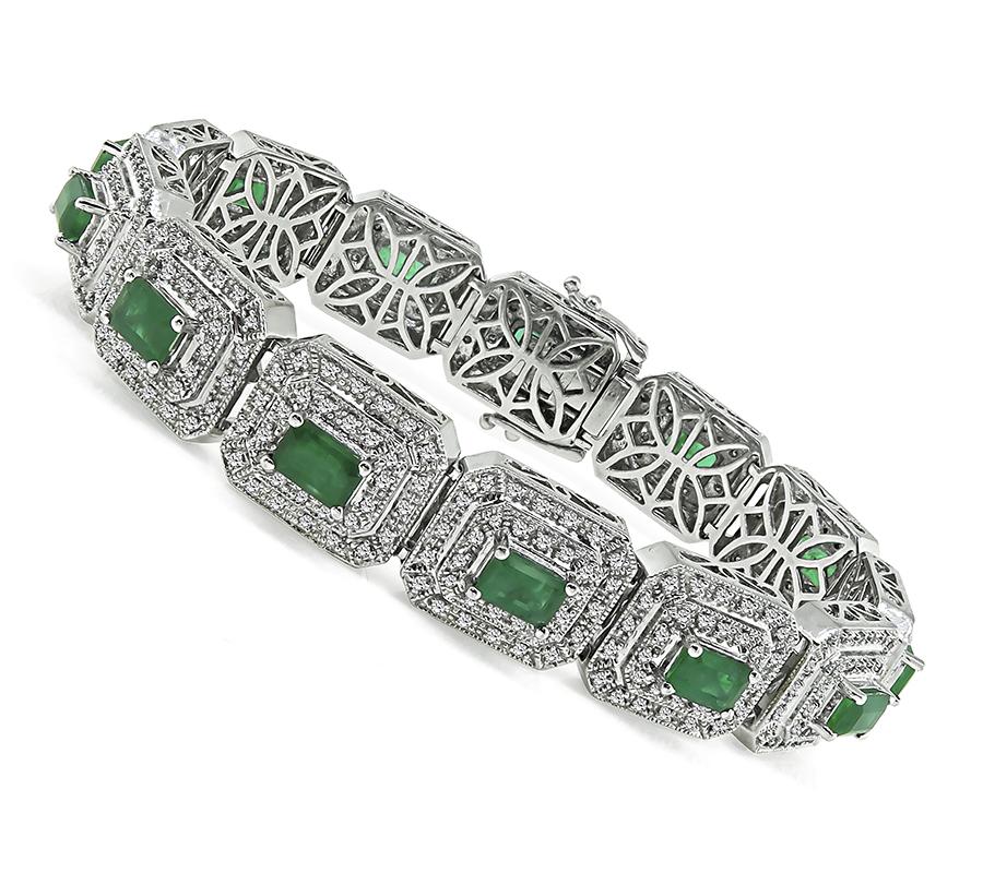 6.50ct Colombian Emerald 4.00ct Diamond Bracelet