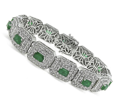 6.50ct Colombian Emerald 4.00ct Diamond Bracelet