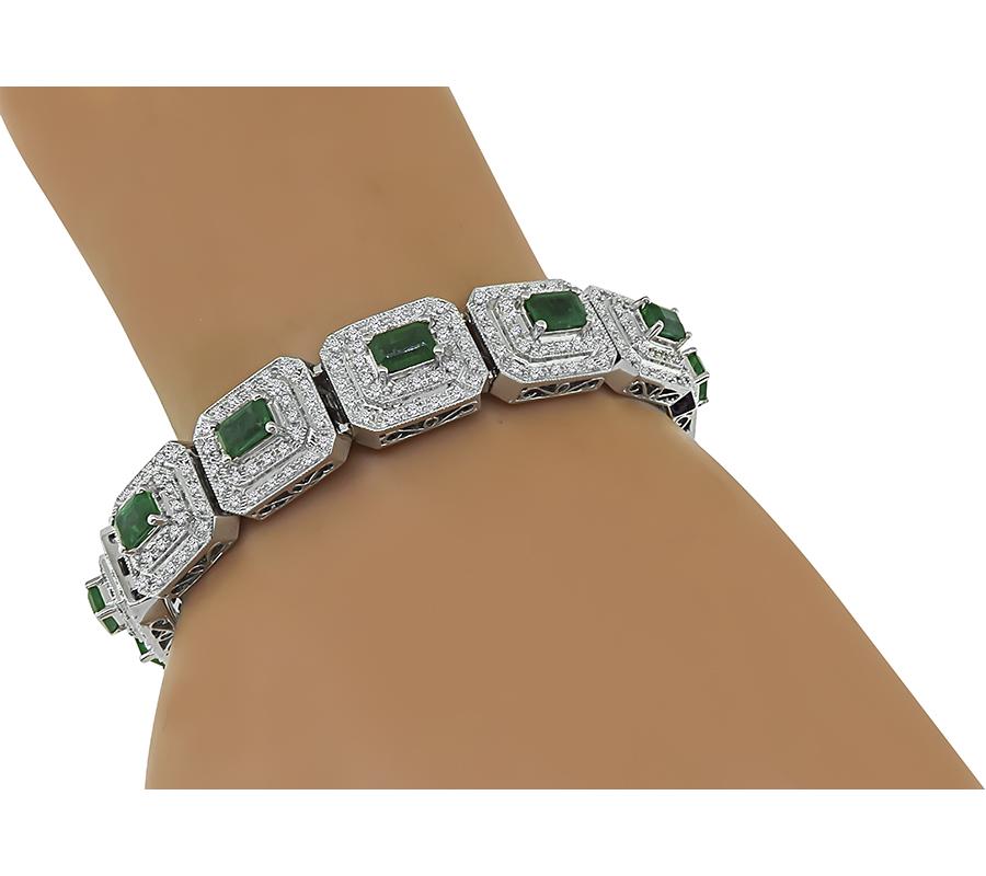 6.50ct Colombian Emerald 4.00ct Diamond Bracelet