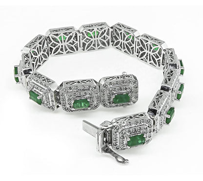 6.50ct Colombian Emerald 4.00ct Diamond Bracelet