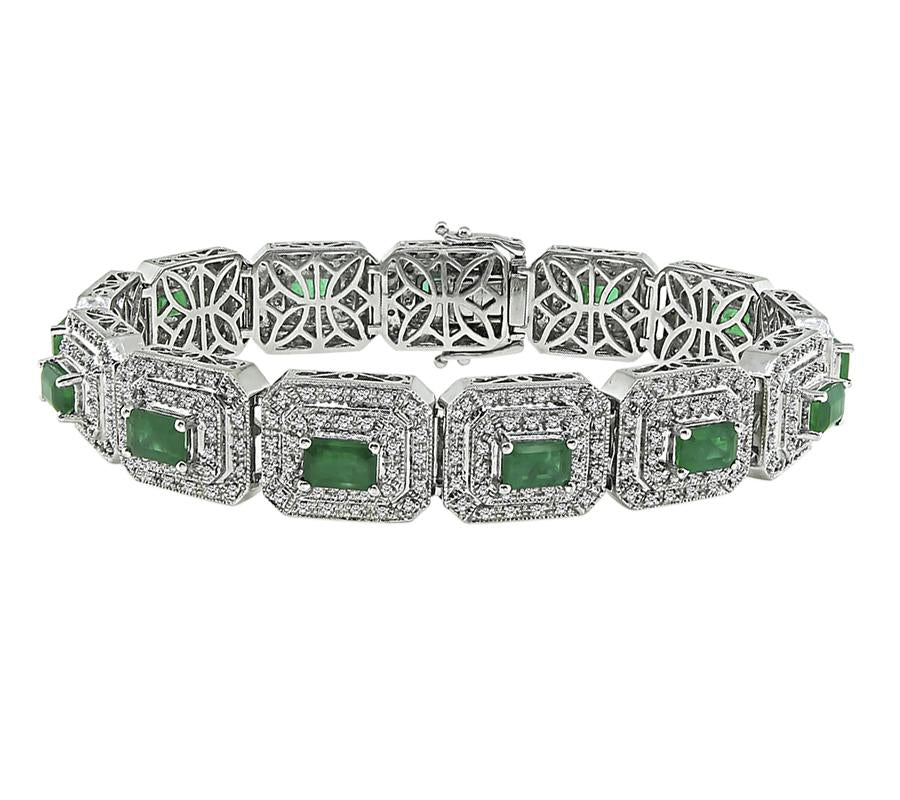 6.50ct Colombian Emerald 4.00ct Diamond Bracelet