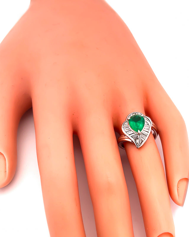 Estate 1.29ct Emerald 0.50ct Diamond Ring