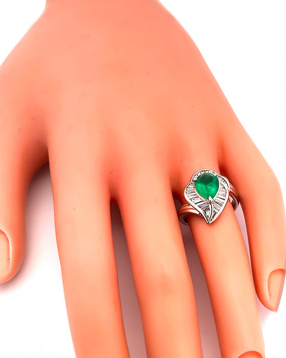 Estate 1.29ct Emerald 0.50ct Diamond Ring