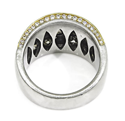Estate 2.75ct Fancy Color Diamond 2.25ct Diamond 18k Yellow and White Gold Ring