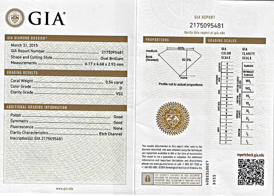 Estate GIA Certified 0.54ct Center Diamond 0.70ct Side Diamond Engagement Ring