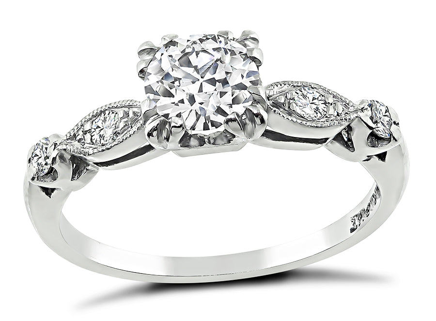 Vintage GIA Certified 0.71ct Diamond Engagement Ring